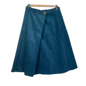 Roolee Teal A-Line Cordouroy Skirt